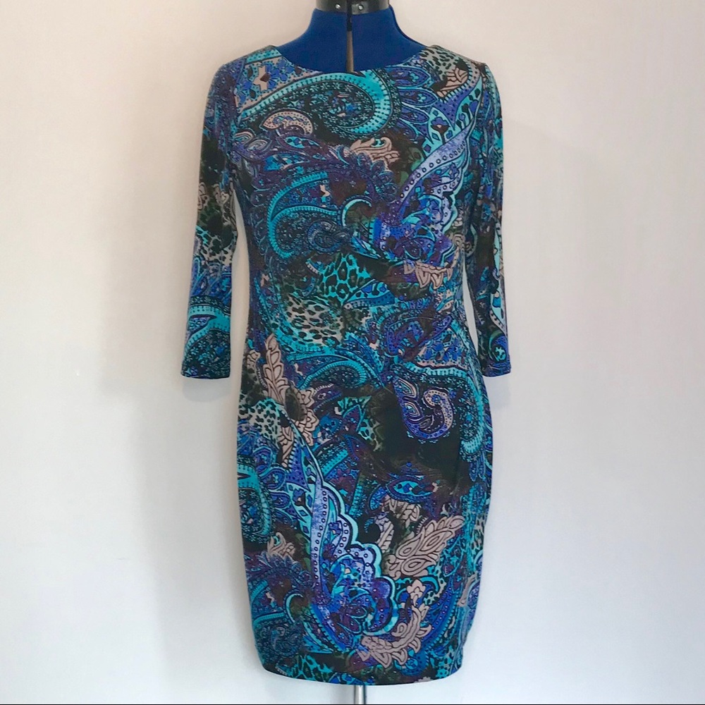 Dress blue stretch by Ronni Nicole blue turquoise stretch NWT